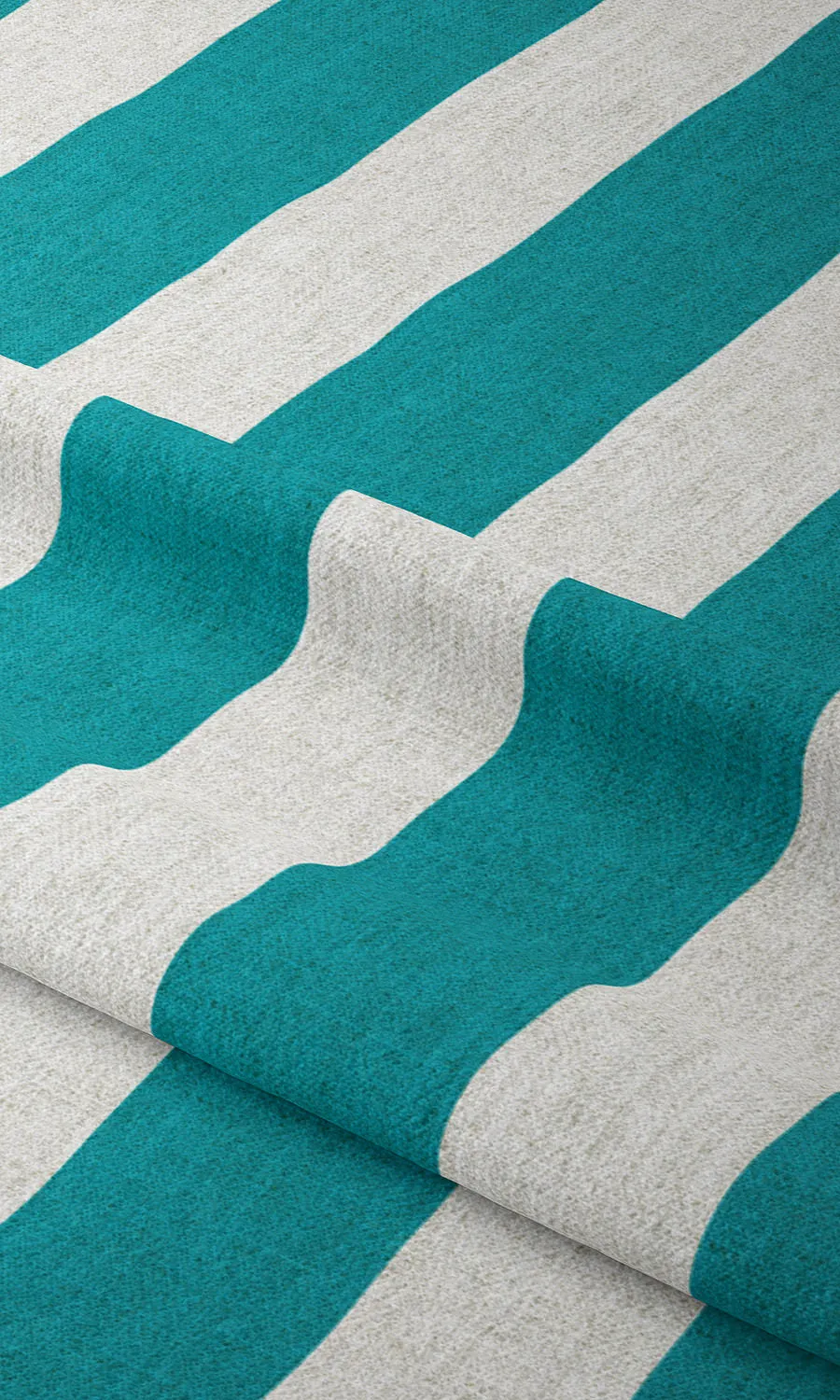 'Aegean Sea' Custom Striped Print Roman Shades (Pacific Blue)