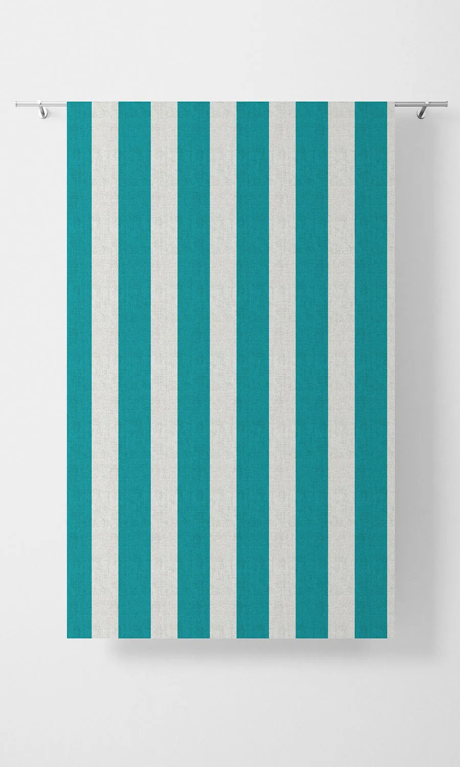 'Aegean Sea' Custom Striped Print Roman Shades (Pacific Blue)