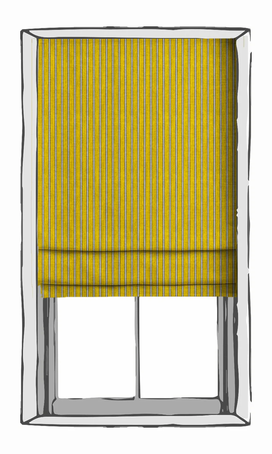'Almond Fudge' Modern Striped Print Shades (Sunflower Yellow)
