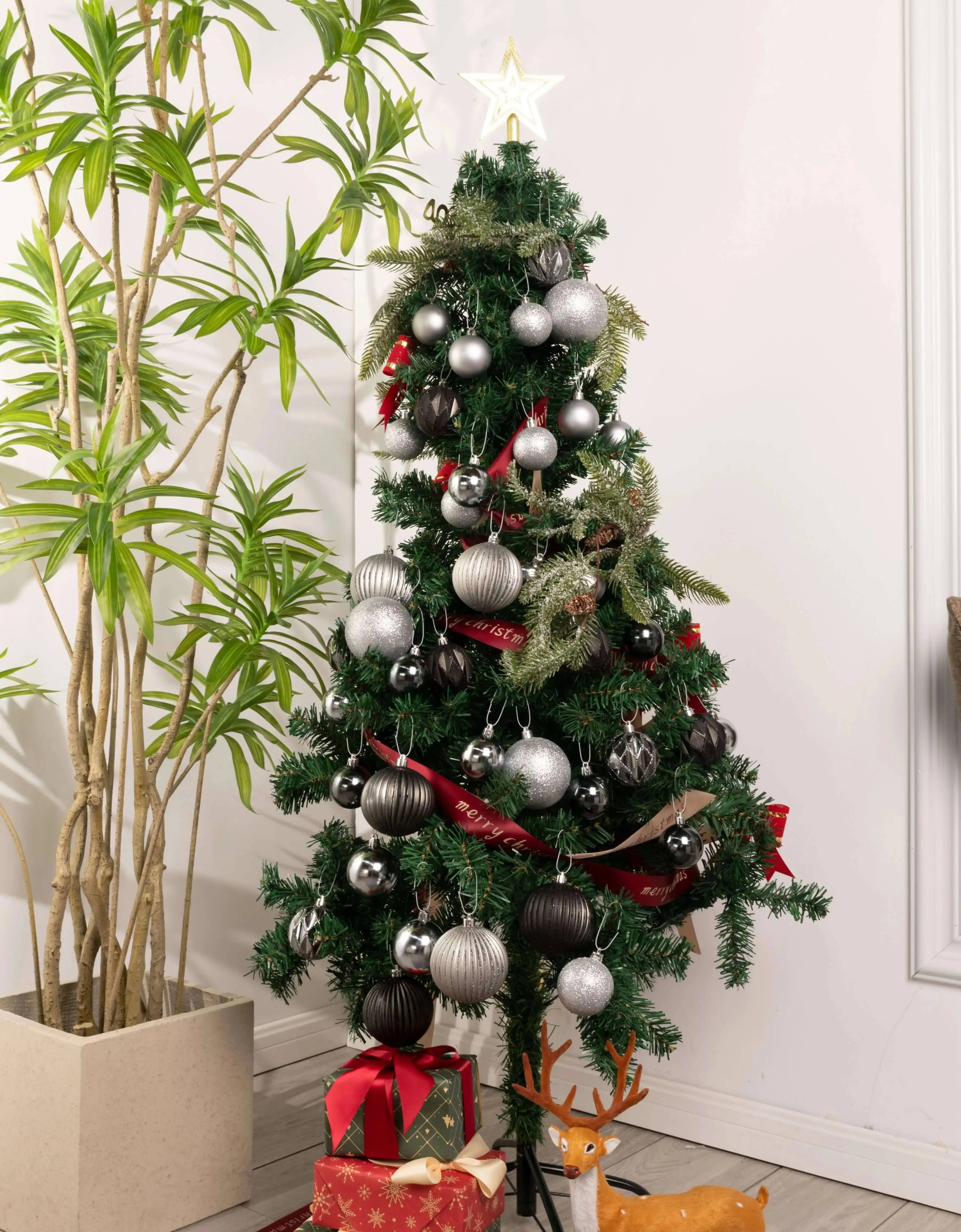 Becki Owens 50 Black and Silver Assorted Christmas Ornaments