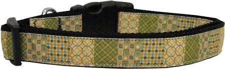 Beige Chaos Nylon Dog Collar Sm