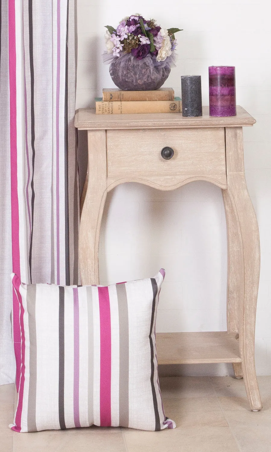 'Blush Ribbon' Made to Measure Roman Blinds (Pink/ Beige)