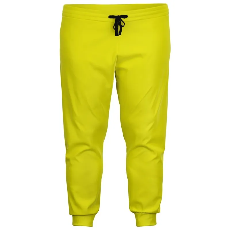 Bright Green Yellow Joggers | Unisex | with PLUS sizes | Bright Pure Green Yellow | C12M0Y100K0