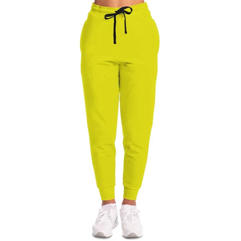 Bright Green Yellow Joggers | Unisex | with PLUS sizes | Bright Pure Green Yellow | C12M0Y100K0