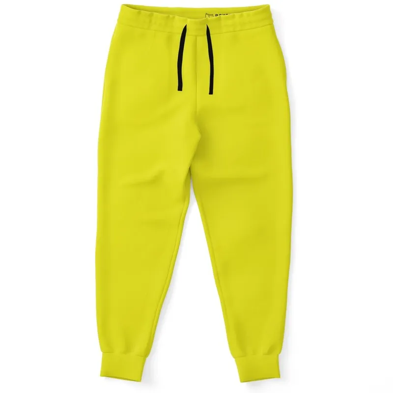 Bright Green Yellow Joggers | Unisex | with PLUS sizes | Bright Pure Green Yellow | C12M0Y100K0