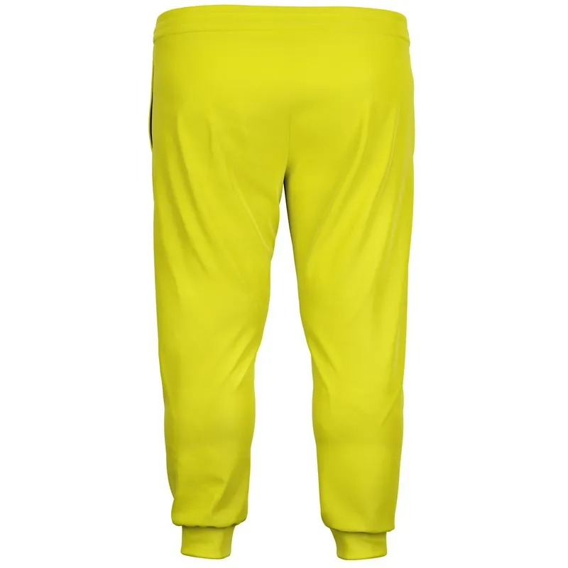 Bright Green Yellow Joggers | Unisex | with PLUS sizes | Bright Pure Green Yellow | C12M0Y100K0