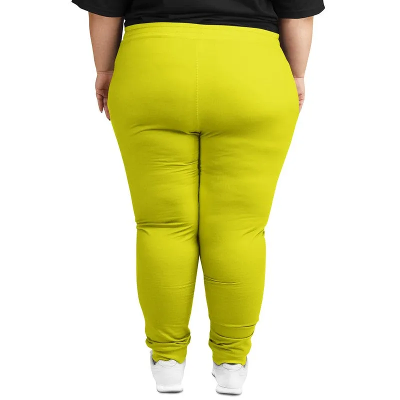 Bright Green Yellow Joggers | Unisex | with PLUS sizes | Bright Pure Green Yellow | C12M0Y100K0