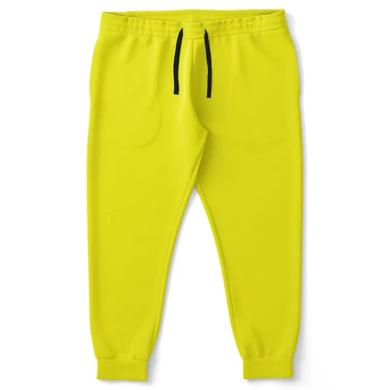 Bright Green Yellow Joggers | Unisex | with PLUS sizes | Bright Pure Green Yellow | C12M0Y100K0