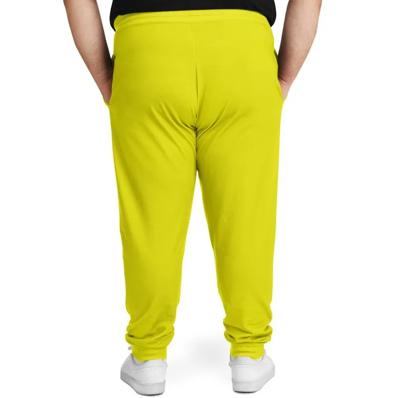Bright Green Yellow Joggers | Unisex | with PLUS sizes | Bright Pure Green Yellow | C12M0Y100K0