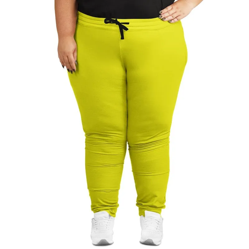 Bright Green Yellow Joggers | Unisex | with PLUS sizes | Bright Pure Green Yellow | C12M0Y100K0