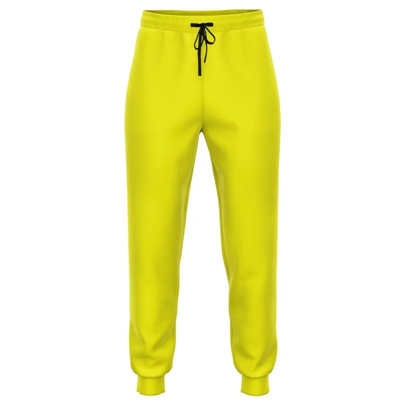 Bright Green Yellow Joggers | Unisex | with PLUS sizes | Bright Pure Green Yellow | C12M0Y100K0