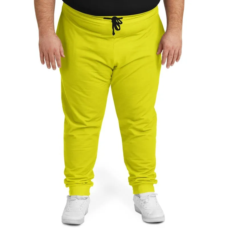 Bright Green Yellow Joggers | Unisex | with PLUS sizes | Bright Pure Green Yellow | C12M0Y100K0