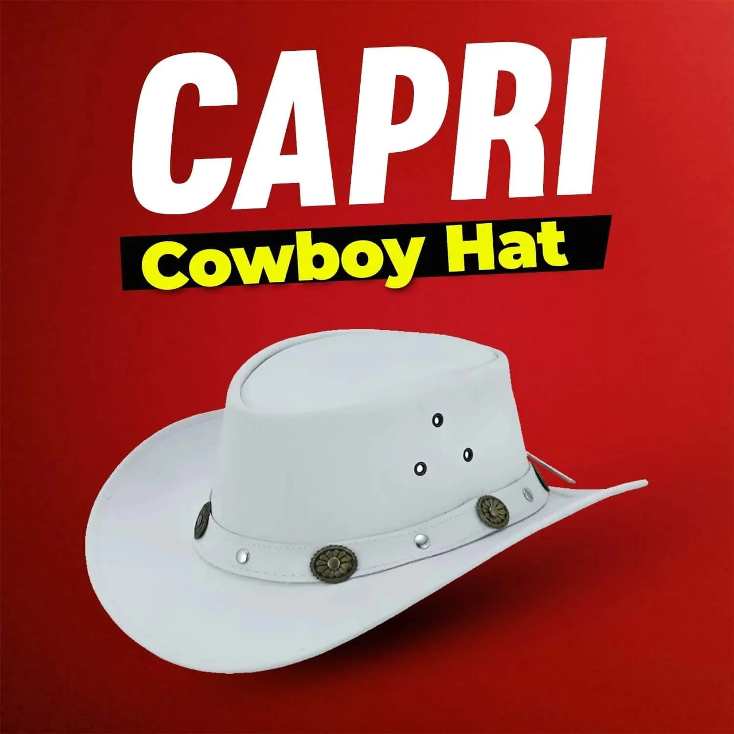 Capri Leather Cowboy Hat Water Resistant Outback Hat Men