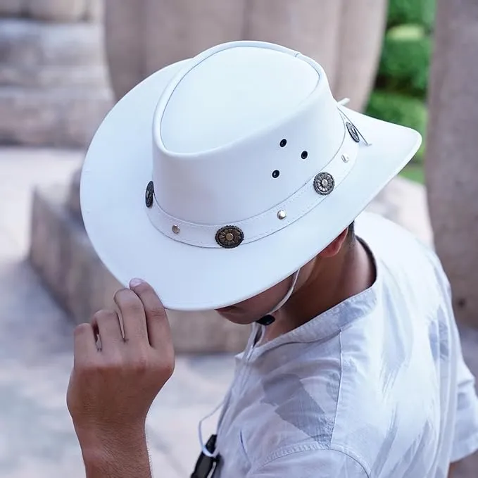 Capri Leather Cowboy Hat Water Resistant Outback Hat Men