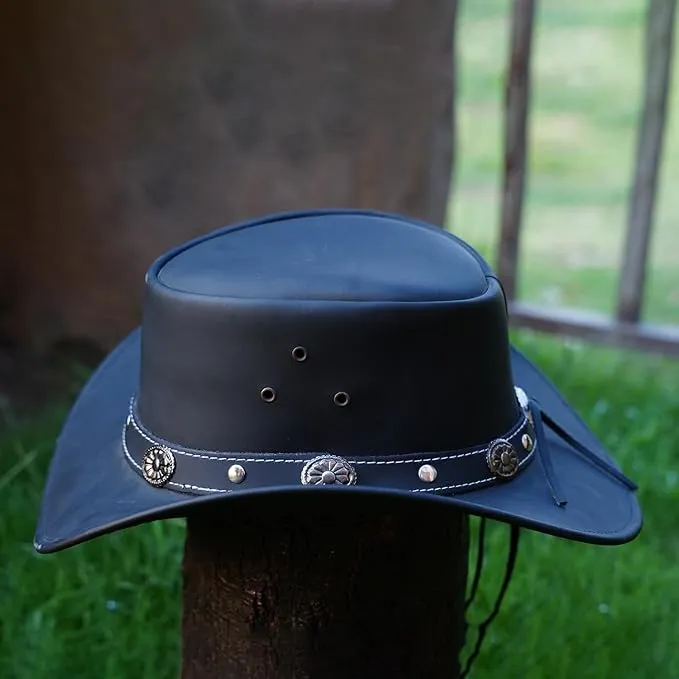 Capri Leather Cowboy Hat Water Resistant Outback Hat Men