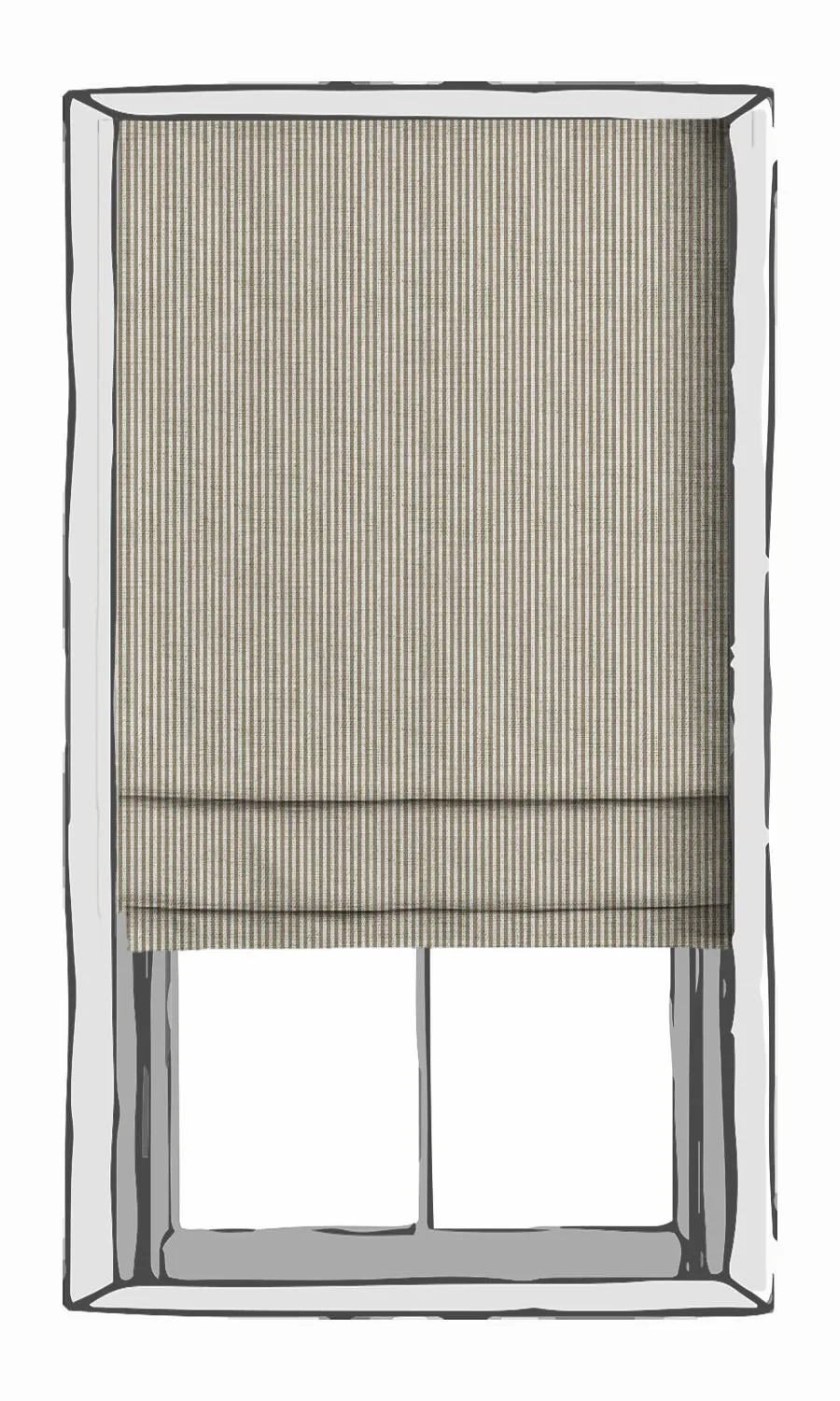 'Florence Jewel' Striped Print Roman Blinds (Smoky Brown/ White)