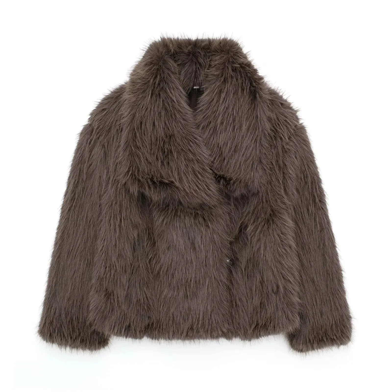 Indefeir Women's Fashionable Artificial Fur Effect Short Jacket