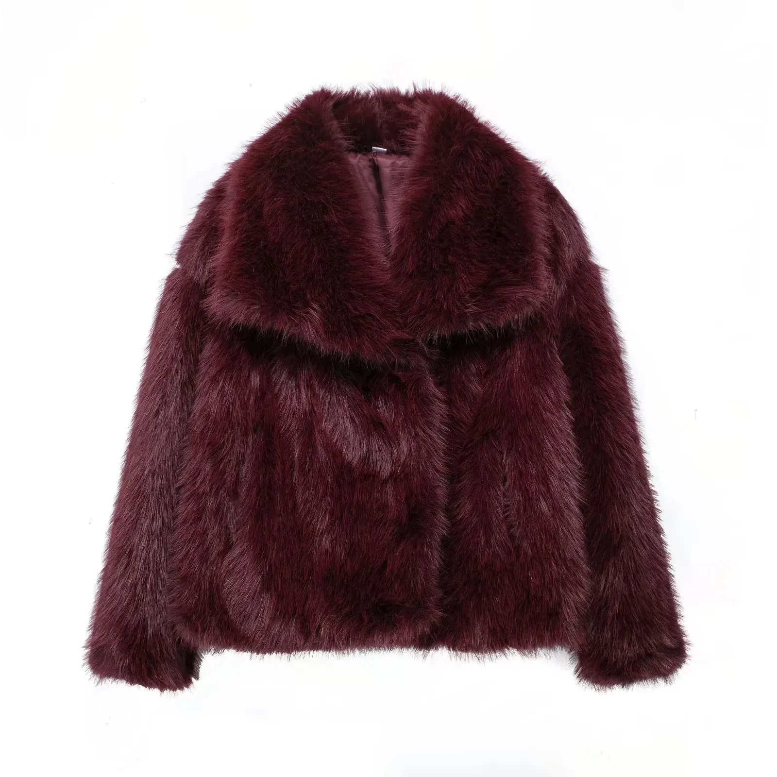 Indefeir Women's Fashionable Artificial Fur Effect Short Jacket
