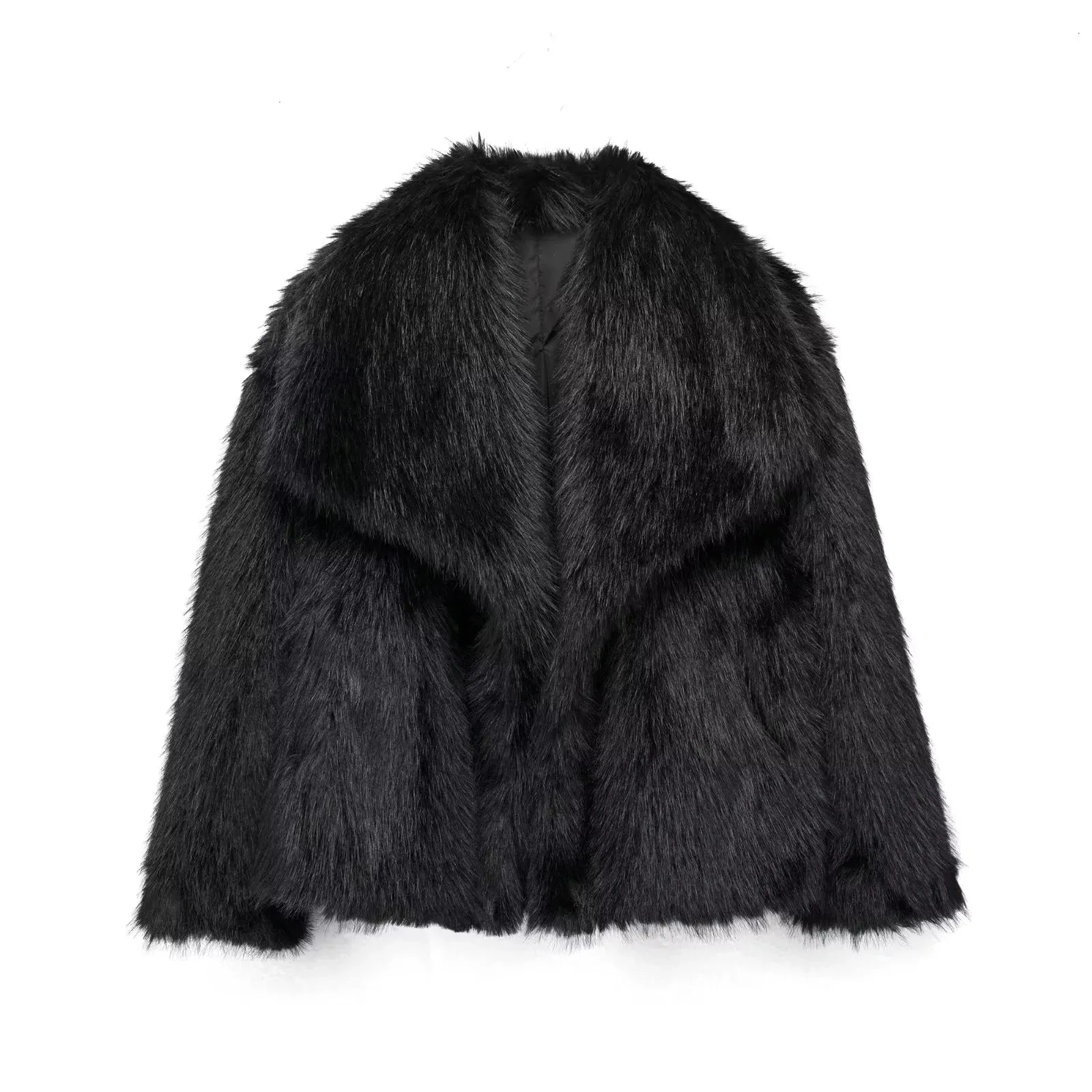 Indefeir Women's Fashionable Artificial Fur Effect Short Jacket