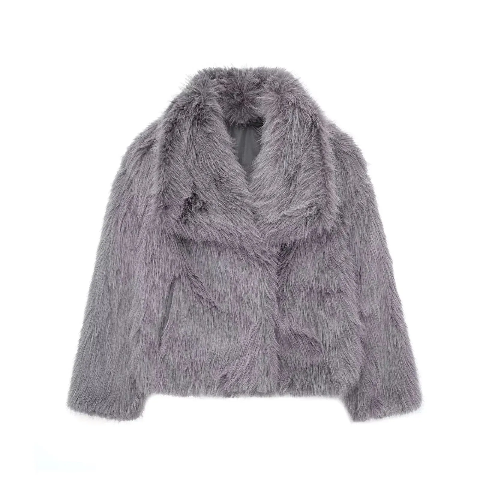 Indefeir Women's Fashionable Artificial Fur Effect Short Jacket