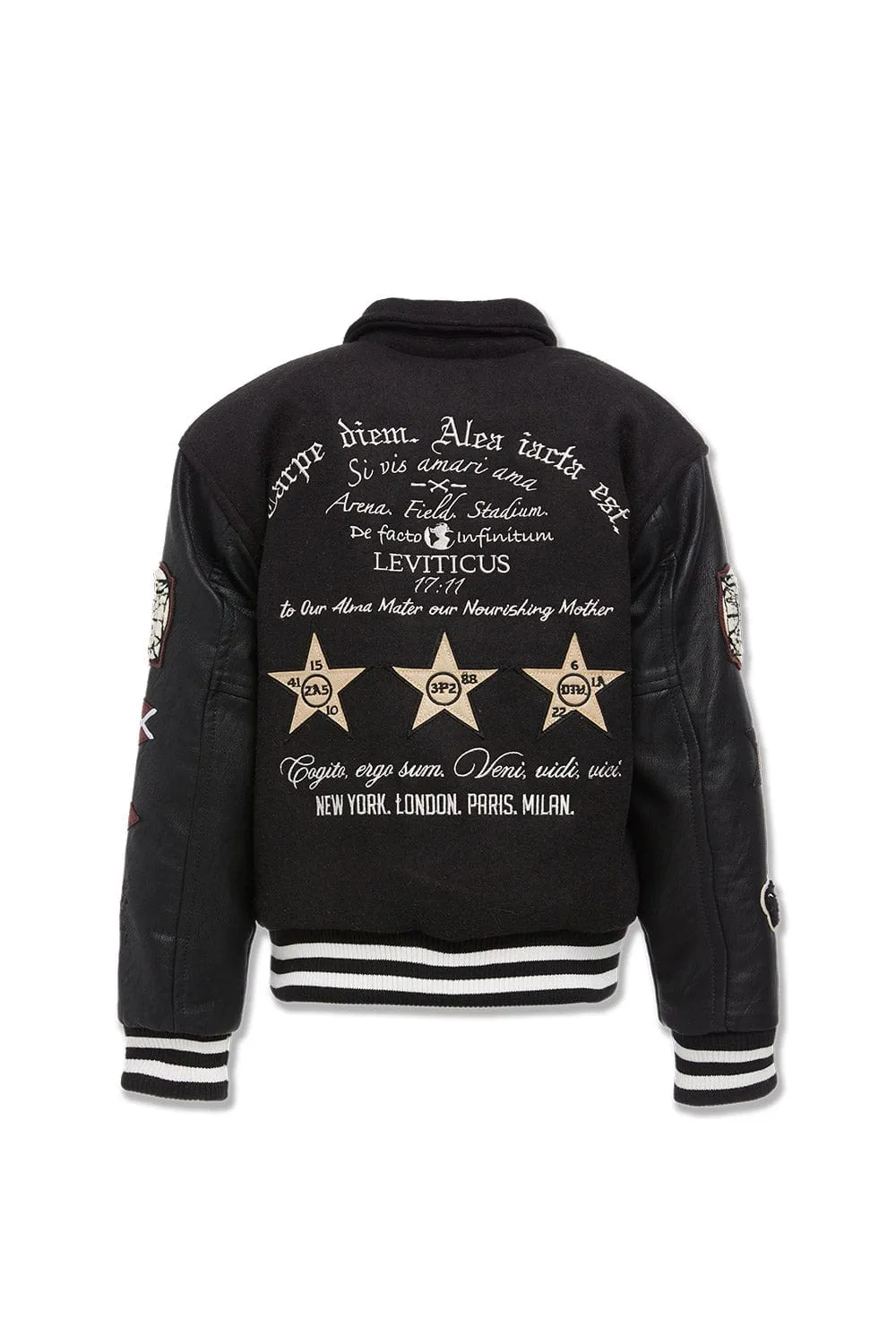 Kids Carpe Diem Varsity Jacket (Black)