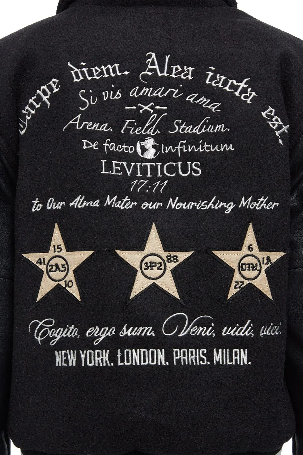 Kids Carpe Diem Varsity Jacket (Black)