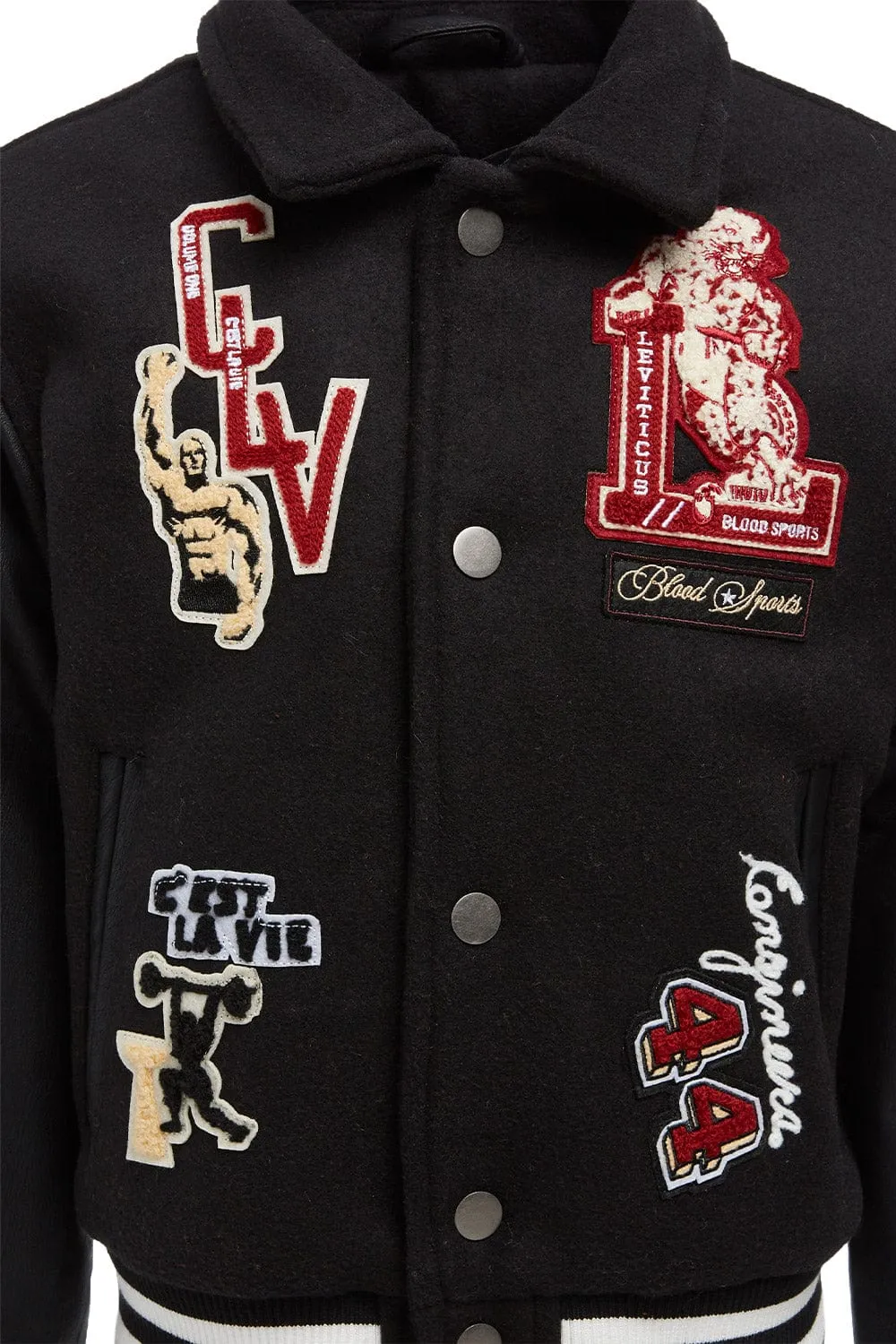 Kids Carpe Diem Varsity Jacket (Black)