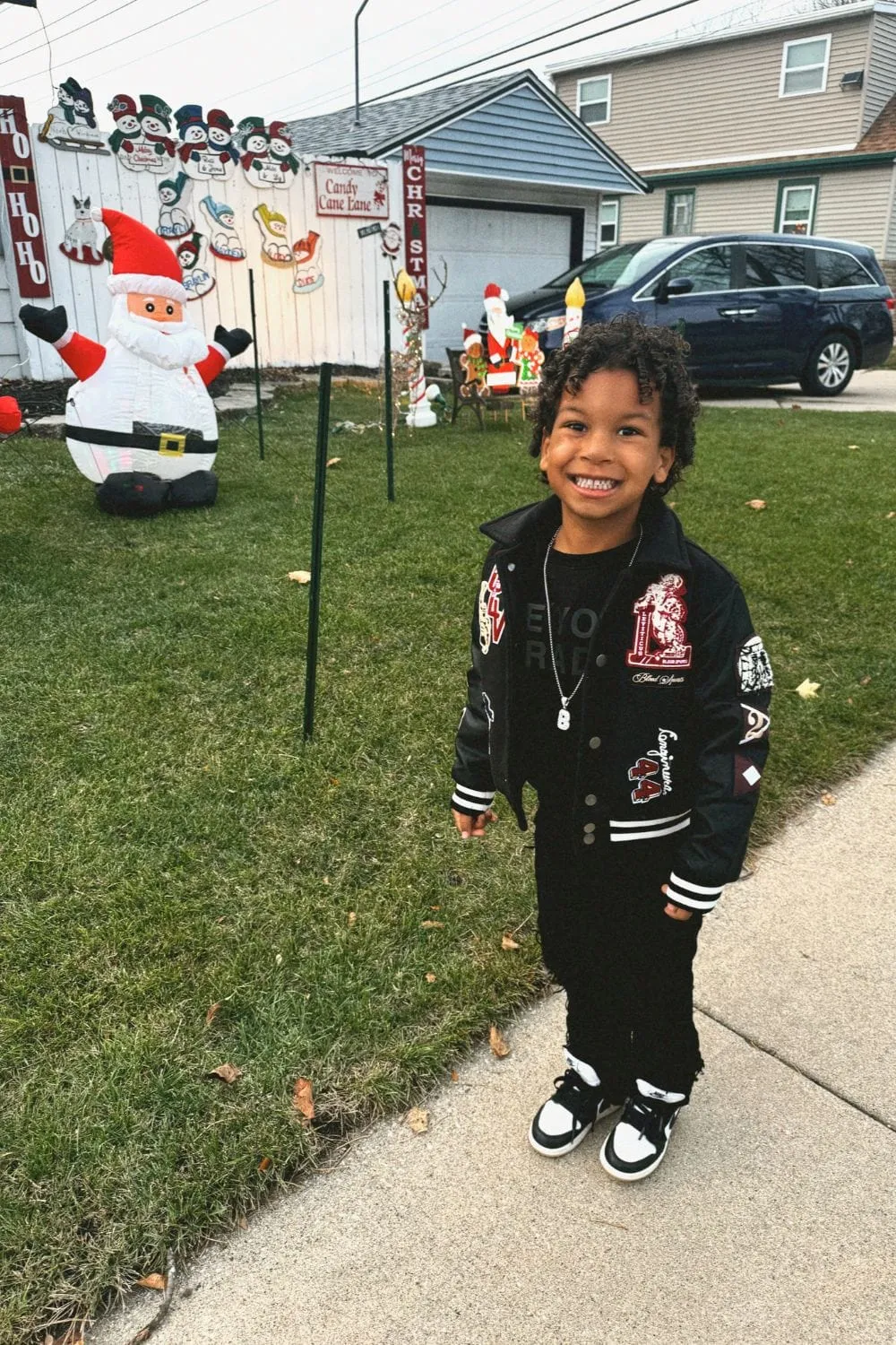Kids Carpe Diem Varsity Jacket (Black)