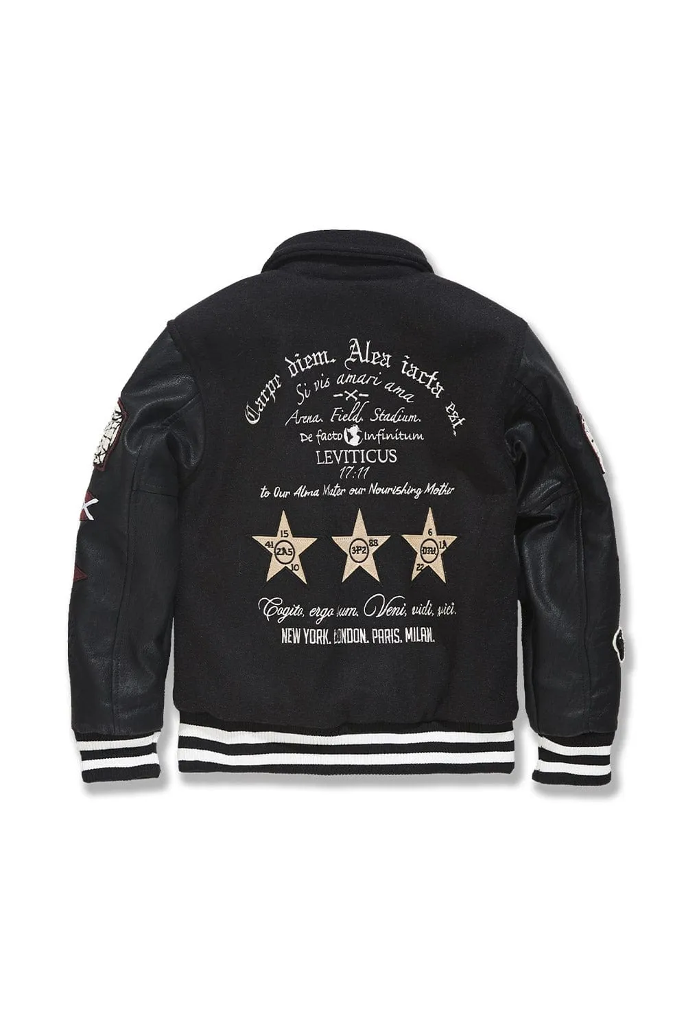 Kids Carpe Diem Varsity Jacket (Black)