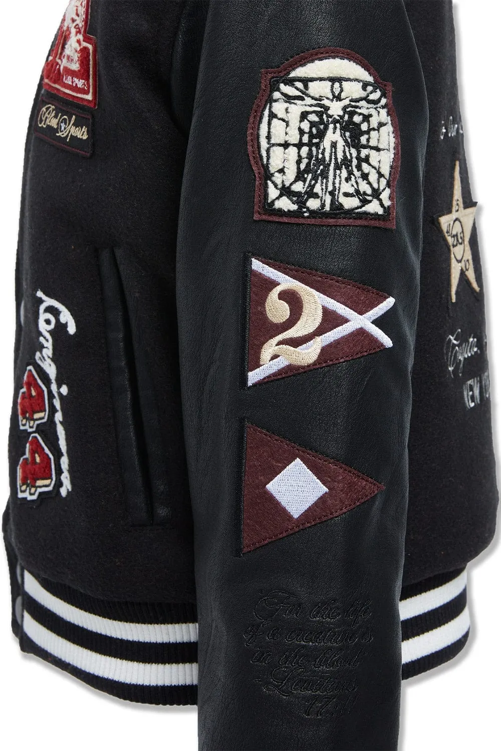 Kids Carpe Diem Varsity Jacket (Black)