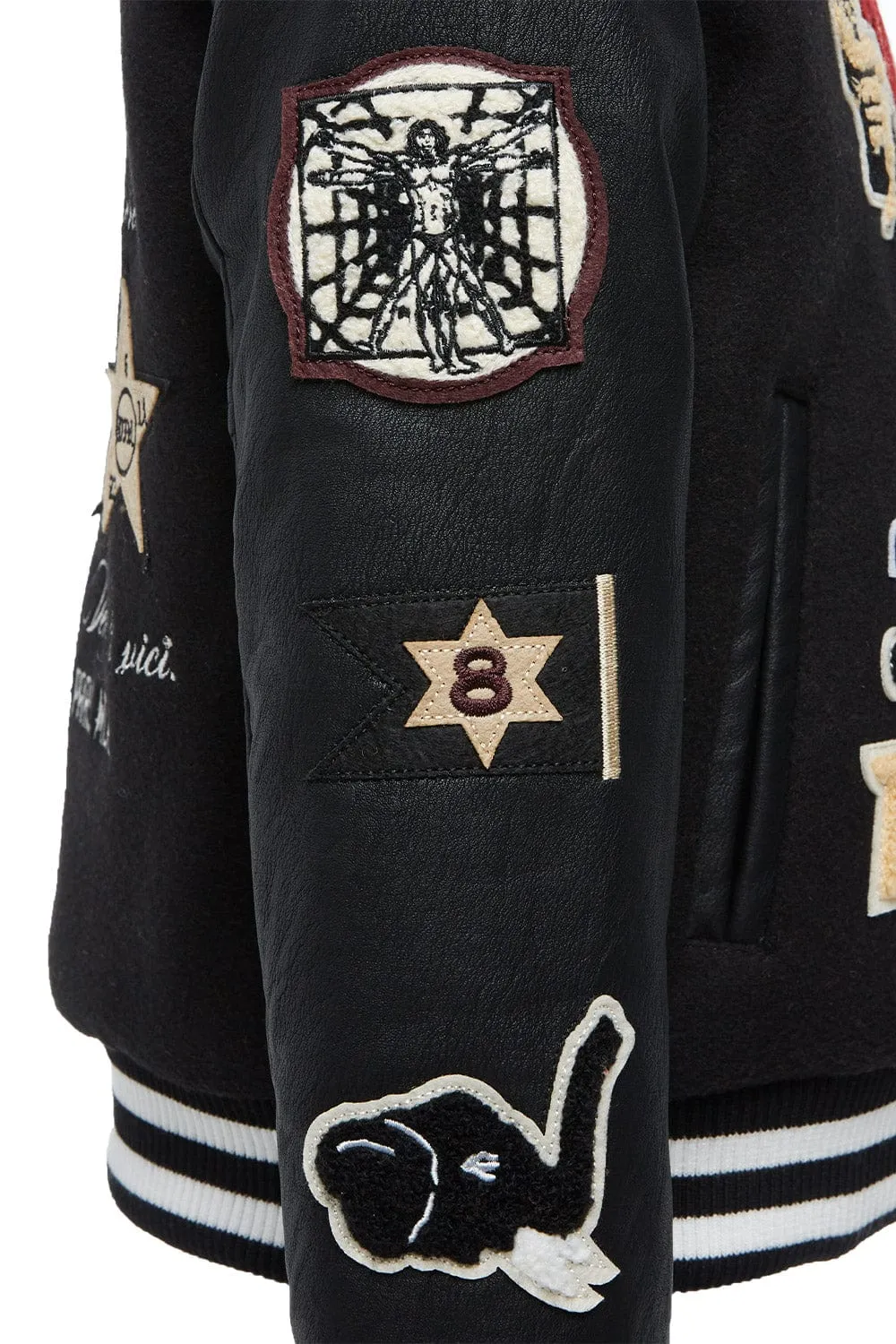 Kids Carpe Diem Varsity Jacket (Black)