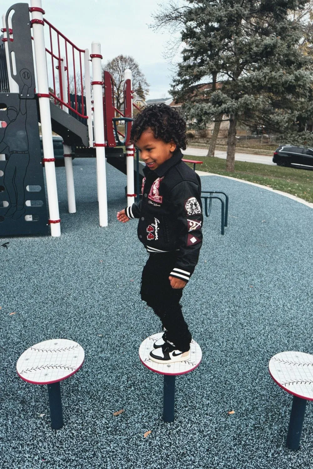 Kids Carpe Diem Varsity Jacket (Black)