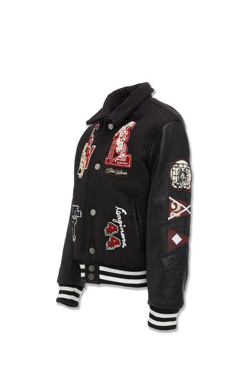 Kids Carpe Diem Varsity Jacket (Black)