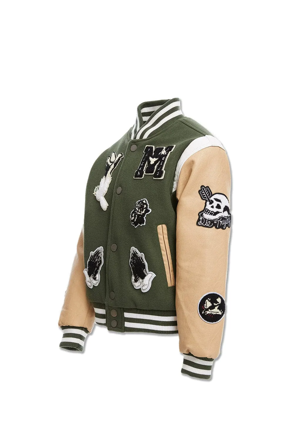 Kids Fallen Angels Varsity Jacket (Pine)