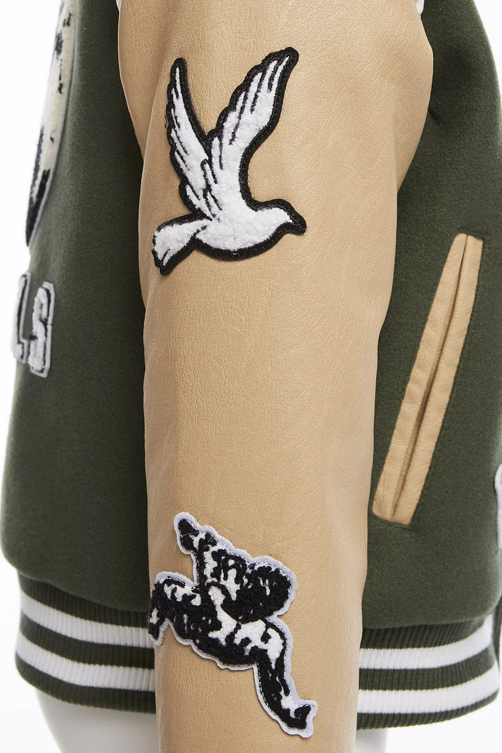 Kids Fallen Angels Varsity Jacket (Pine)