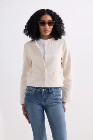 Lady Jacket in Cream Cotton Tweed