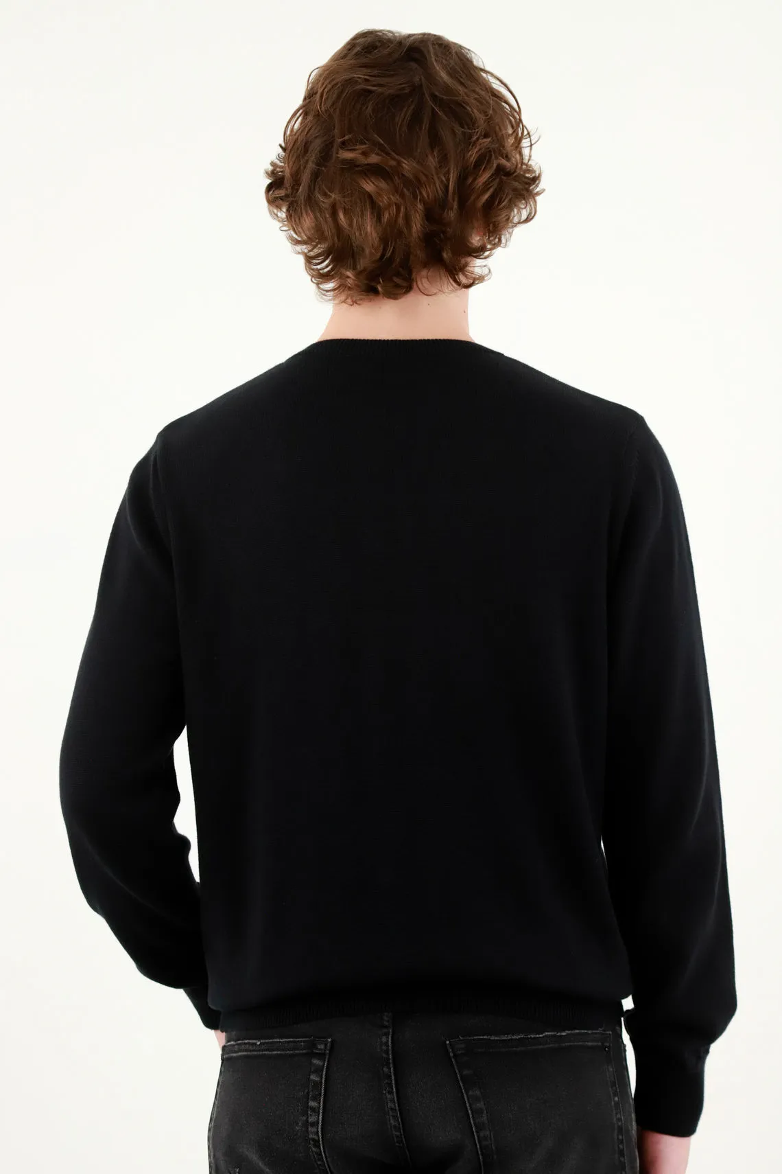 Men's Black Knit Sweater