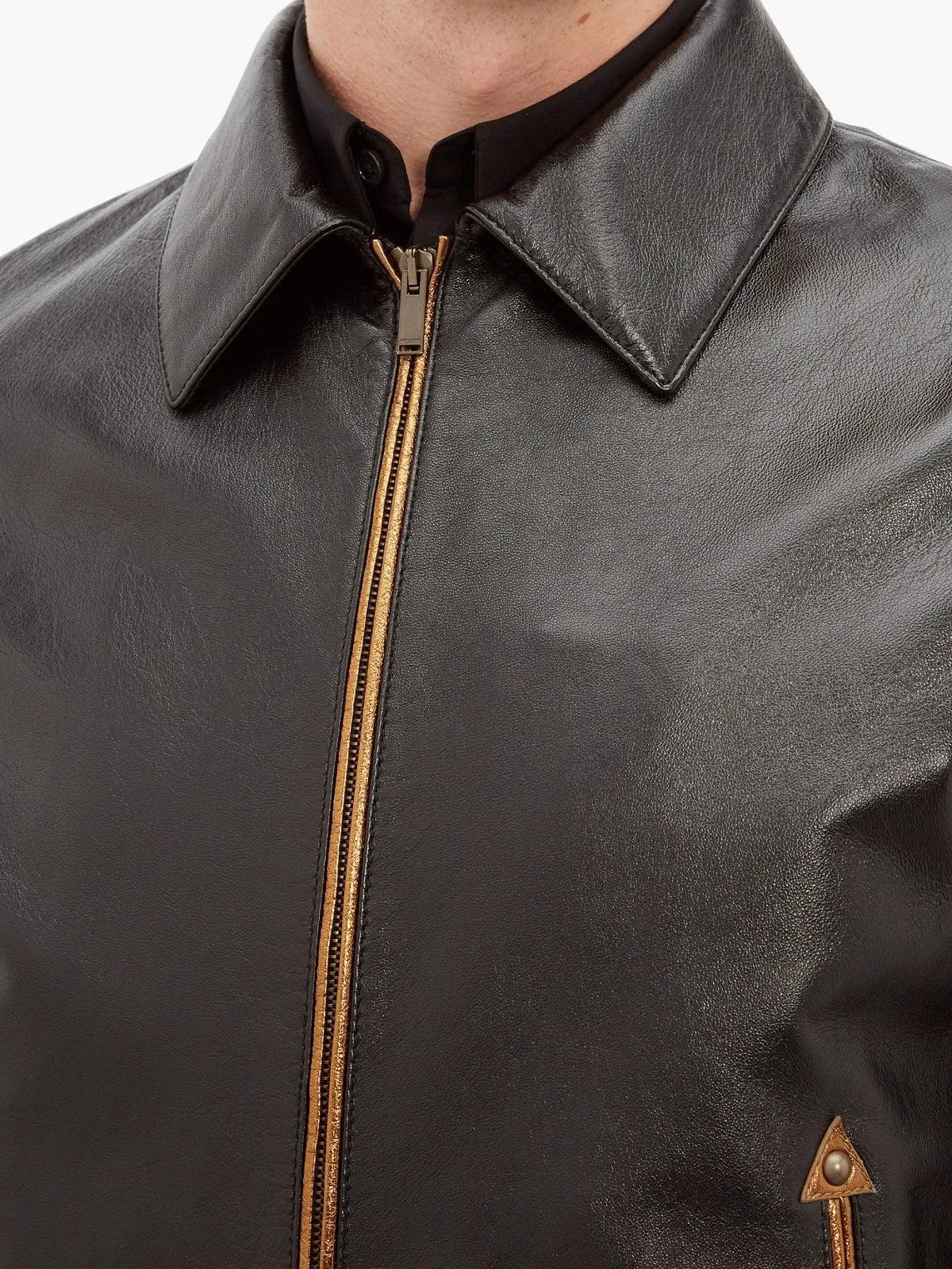 Men's Traditional Leather Jacket - Black