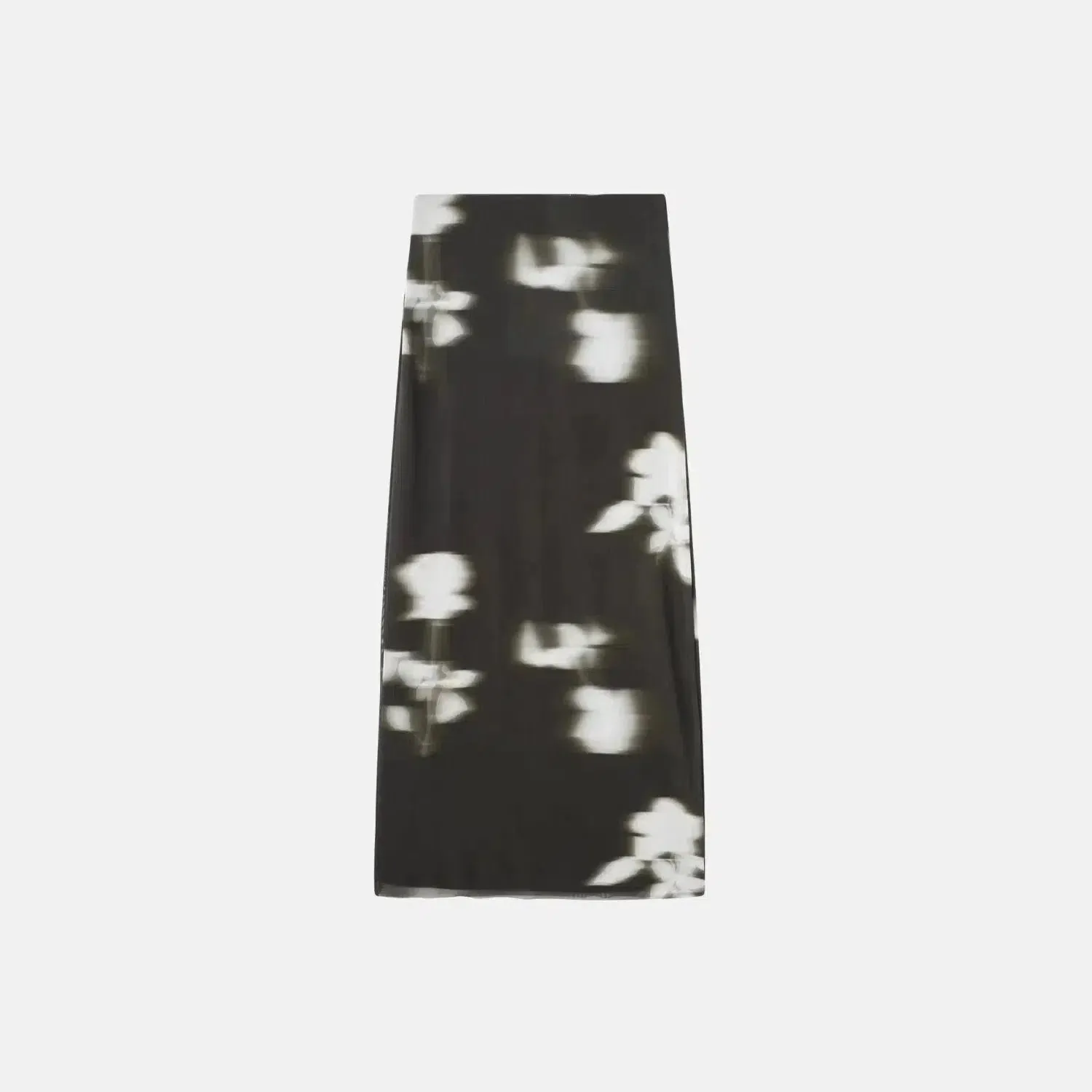 Murmure Set – Black abstract print – Straight midi skirt