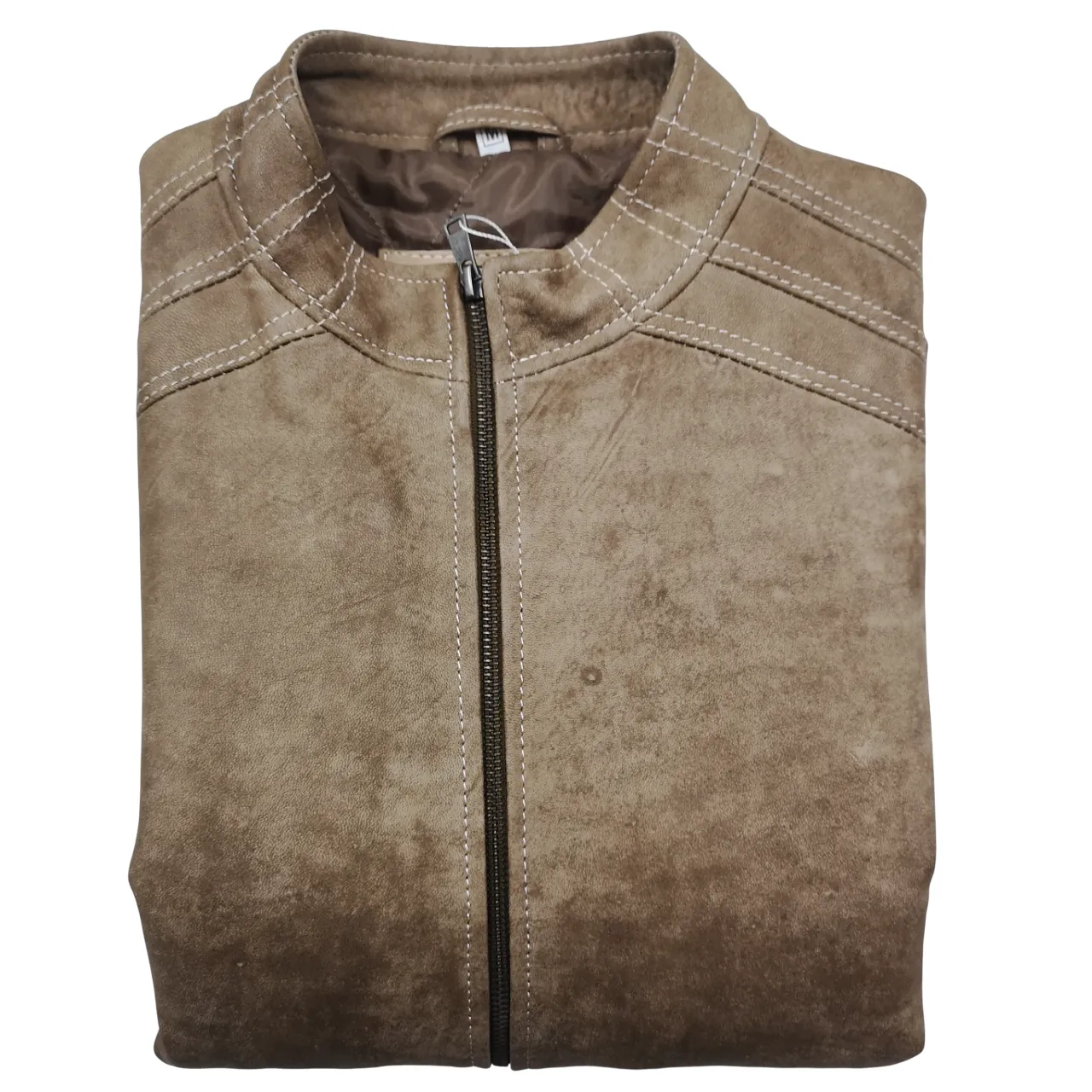 POINT Light Tan Leather Jacket Modern Fit