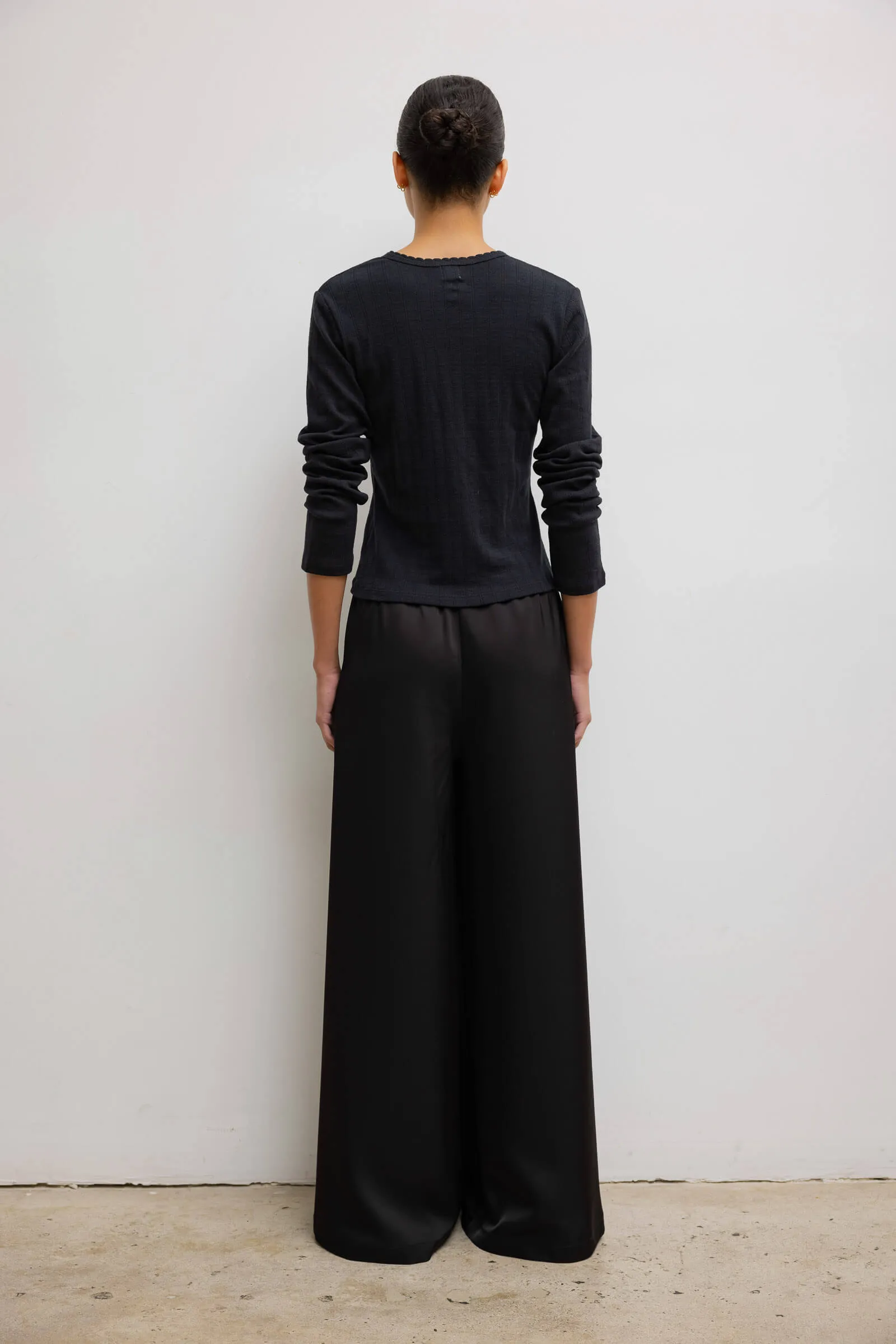 Pointelle Long Sleeve Henley