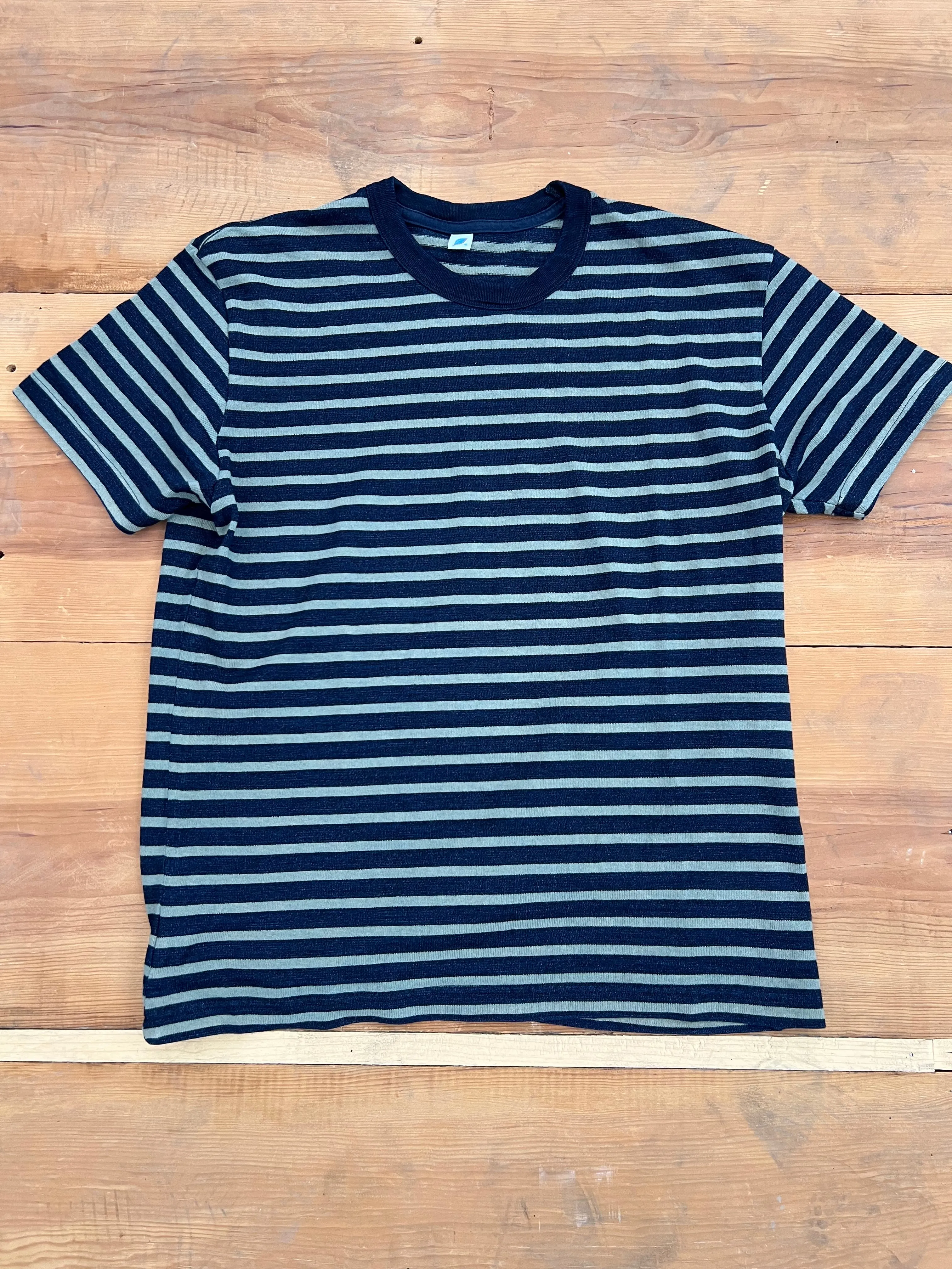 Pure Blue Japan Striped t Shirt Indigo x Beige