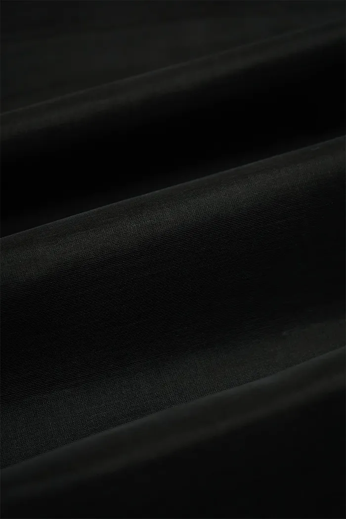 PURE KANCHI SILK COTTON - BLACK WITH OCEAN BLUE