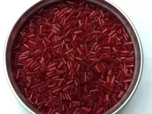 Red Transparent Pipe Glass Seed Beads- 4.5 mm