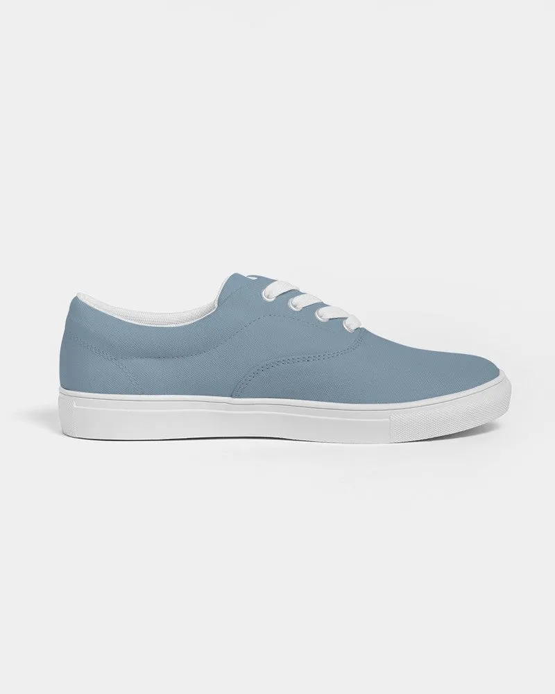 Shaded Pale Pastel Cyan Gray Canvas Sneakers | Men's | C30M8Y0K30