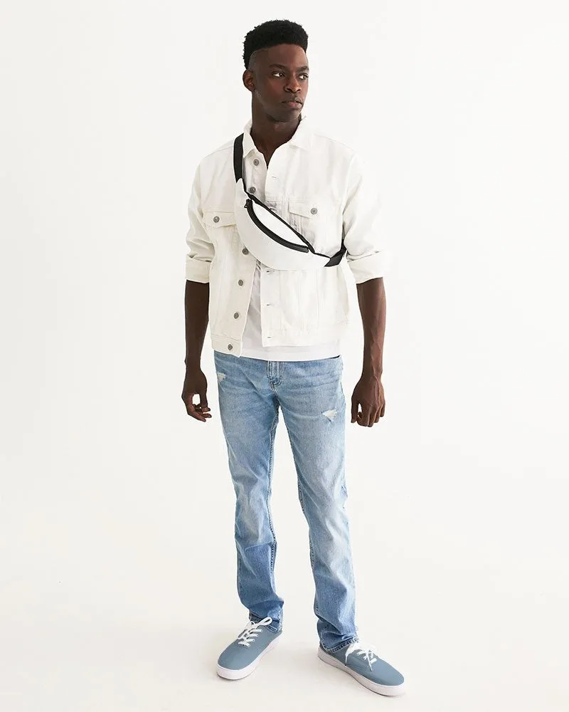 Shaded Pale Pastel Cyan Gray Canvas Sneakers | Men's | C30M8Y0K30