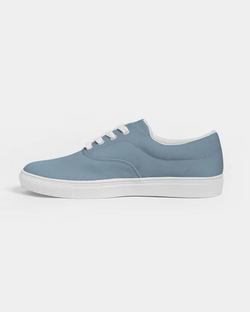 Shaded Pale Pastel Cyan Gray Canvas Sneakers | Men's | C30M8Y0K30