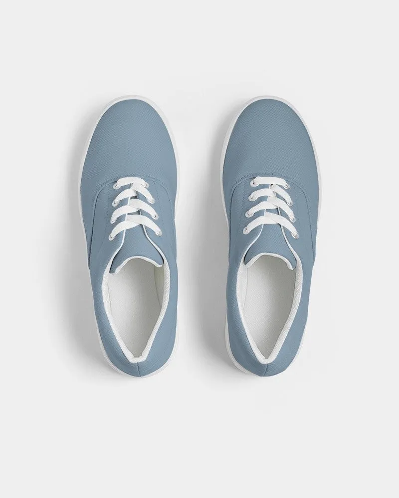 Shaded Pale Pastel Cyan Gray Canvas Sneakers | Men's | C30M8Y0K30