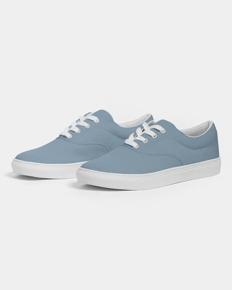 Shaded Pale Pastel Cyan Gray Canvas Sneakers | Men's | C30M8Y0K30