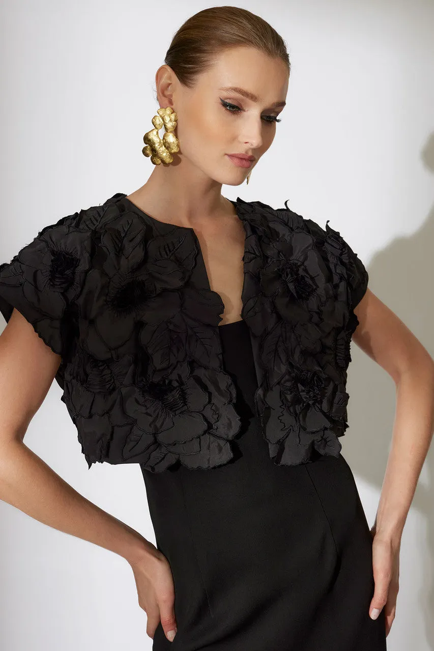 Tech Cotton Taffeta Embroidered Bolero